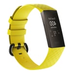 Fitbit Charge 3 flexibelt och mjukt klock armband av silikon med klassiskt lås, storlek L - Gul