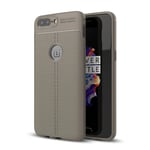 OnePlus 5 Leather Texture Case Grey