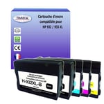 5 Cartouches compatibles avec l'imprimante HP OfficeJet 7110 Wide Format ePrinter remplace HP 932XL, HP 933XL (Noire+Couleur)- T3AZUR