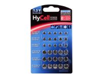 HyCell 5015473, Engångsbatteri, LR60, LR66, LR41, LR43, LR44, LR54, Alkalisk, 1,5 V, 30 styck, Silver