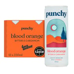 Punchy Drinks - Blood Orange, Bitters & Cardamom sparkling water - Premium Soft Drink, Vitamin D, All Natural, Low Calorie, Non Alcoholic - 12 x 250ml