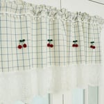 1pcs-Lattice Half Kitchen Curtains White Ready Made Cafe Curtains Handmade Cotton Linen Short Curtain Home Decoration Small Curtain for Bedroom Door Living Room Bathroom Kitchen Small Windows