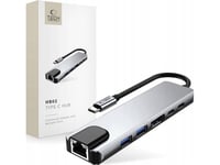 Tech-Protect Hb02 Hub Adapter 6In1 Type-C + Usb2.0 + Usb3.0 + Hdmi 4K 30Hz + Rj45 + Pd100w Space Grey