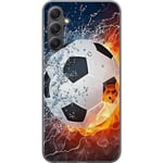 Samsung Galaxy A15 5G Genomskinligt Skal Fotboll Eld