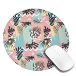 Ink Elements In Memphis Style Premium Round Mouse Pad 7.9x7.9 In Non-Slip Rubber Base Mousepad For Laptop,Computer