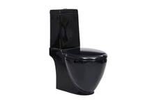 Be Basic Keramisk toalettstol rund vattenutlopp i botten svart - Svart