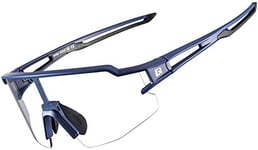ROCKBROS Lunette Vélo VTT Homme, Cyclisme Lunette de Soleil Photochromique Homme Femme Anti-UV400 pour Sport VTT Baseball, Pêche, Ski, Course, Bleu