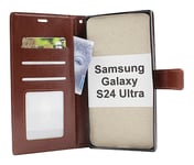 Crazy Horse Wallet Samsung Galaxy S24 Ultra 5G (SM-S928B/DS) (Brun)