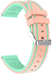 Simpleas compatible with Garmin Vivoactive 4 (45MM) / Legacy Saga Darth Vader (45MM) / Legacy Hero First Avenger (45MM) Watch Strap, Soft Silicone Replacement Bands (22mm, Pink and Mint Green)