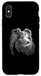 Coque pour iPhone X/XS Line Art Berger Des Shetland Chien Sheltie