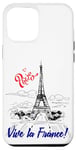iPhone 12 Pro Max Vive La France - Paris Eiffel Tower Sketch Drawing Design Case