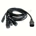 HangTon UPS PDU Computer PC Power Splitter Cord C14 to 4 x C13 10A 250V Extension Cable (1.8m(6ft))