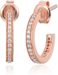 Michael Kors Earrings Mercer Link 14k Rose Gold Sterling Silver Mini Huggie H...