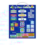 Pedagogisk barnkalender - Magnetisk väggkalender 40 x 32 cm på engelska - Veckovis med 41x Mag