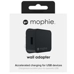 Mophie 18W USB Port Fast Charger UK 3 Pin Mains Wall Charger for USB Devices 5V