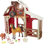 ​Spirit L'indomptable coffret Centre Écurie avec figurine cheval Spirit et 10 accessoires fidèles au film, emballage fermé, jouet pour enfant, HDK56