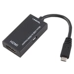 Adaptateur Micro USB mâle vers HDMI femelle Adaptateur MHL (11pins)-noir mat pour Samsung Galaxy SIII/Galaxy s3/I9300/Galaxy note 2 N7100