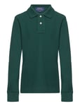 Slim Fit Cotton Mesh Polo Tops T-shirts Polo Shirts Long-sleeved Polo Shirts Green Ralph Lauren Kids