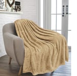 RayyanLinen Waffle Honey Comb Throw Blanket Super Soft Luxurious Versatile Sofa Bedspread Travel Throw (MINK, KING - 200 x 240CM)