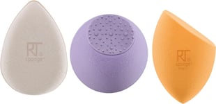 REAL TECHNIQUES Sponge+ 3 Pack Beauty Makeup Blenders for Facial Cleansing Vegan