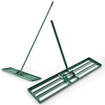 Utjämningsräfsa med ergonomiskt handtag, robust gräsmatta, utjämningsräfsa, ytutjämnare, 106 x 25 cm, grön