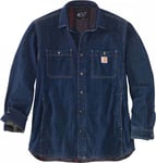 Carhartt Men's Denim Fleece Lined Snap Front Shirt Jacket GLACIER S, GLACIER