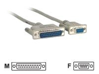 MicroConnect - Seriell/parallell kabel - DB-9 (hona) till DB-25 (hane) - 3 m - svart