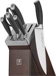 HENCKELS Elan 7 Piece Forged Self- Sharpening Kitchen Knife Block Set, Black