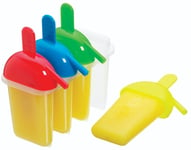 KitchenCraft Set of 4 Smiling Face Lolly Makers with Stand and BPA-free Moulders