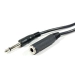 6m 6.35mm ¼" Mono Plug to Jack Socket Extension Cable Guitar Headphone Lead