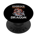 Embrace The Roar Of The Dragon Dragon Dragons PopSockets PopGrip Interchangeable