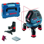 Bosch Professional Laser Level GLL 3-50 (red Professional Laser, Interior, Working Range: 10 m, 4 x Battery AA, Turning Mount, BM1 Mount, L-BOXX)