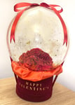 Deluxe Dark Red Roses Bubble Valentines Day Hat Box Balloon COMES INFLATED