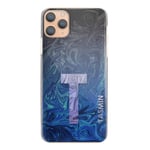 Personalised Phone Case For Sony Xperia 5 II (2020), Initial/Name Black and Blue Marble Hard Cover