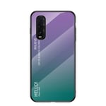 Multicolor Case for Oppo Find X2 Neo Case Gradient Clear Tempered Glass Cover Case Compatible with Oppo Find X2 Neo (Purple)