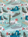 MENS/MALE/BOYS GREEN SNEAKERS GIFT WRAPPING PAPER 2X SHEETS+ 1X GIFT TAG(HGM26L)
