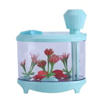 Jadeshay Desktop Aquarium - Mini Fish Tank Ornaments with Colored LED - Air Diffuser Purifier Home Office(green)