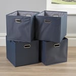 Cube Pack of Four Canvas Fabric 32.5cm Storage Insert Boxes