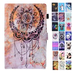 Rose-Otter for Kindle Fire HD 10 (2019) (2017) (2015) Case PU Leather Wallet Flip Case Card Holder Kickstand Shockproof Bumper Cover with Pattern Dreamcatcher Campanula