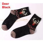1 Pair Wool Socks Warm Thick Black Deer