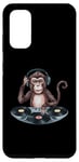 Coque pour Galaxy S20 Monkey Casque de DJ amusant pour homme, femme, enfant