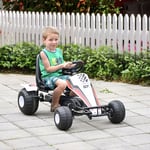Child's Racing-Style Pedal Go Kart with Brake Gears Steering Wheel Seat