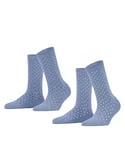 ESPRIT Women's Fine Dot 2-Pack Socks, Cotton, Blue (Jeans 6458), 2.5-5 (Pack Of 2)