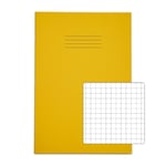 Rhino A4 Exercise Book 32 Page 7Mm Squared Yellow Pack 100 - VDU014-100-6