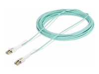 StarTech.com 10m (30ft) LC to LC (UPC) OM4 Multimode Fiber Optic Cable w/Push Pull Tabs, 50/125µm, 100G Networks, Bend Insensitive, Low Insertion Loss - LSZH Fiber Patch Cord (450FBLCLC10PP) - Patch-kabel - LC/UPC-multiläge (hane) till LC/UPC-multiläge (hane) - 10 m - 2.9 mm - fiberoptisk - duplex - 50/125 mikron - OM3/OM4 - halogenfri, formpressad, upp till 100 Gbps dataöverföringshastighet - havsblå
