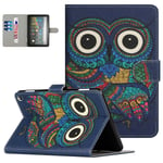 Case for Amazon Kindle Fire HD 8 2020/ Fire HD 8 Plus Case (10th Generation 2020), UGOcase Smart Stand Synthetic Leather Shockproof Cover with Auto Sleep Wake & Card Slots - Lovely Owl