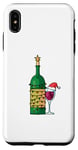 Coque pour iPhone XS Max Bouteille de vin pour Noël Verres à vin guirlande lumineuse