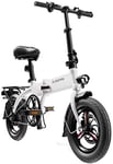 LAMTON Electric Bicycles Lightweight Magnesium Alloy Material Folding Portable Easy To Store E-Bike 36V Lithium Ion Battery With Pedals Power Assist 14 Inch Wheels 280W Powerful Motor