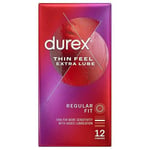 Durex Thin Feel Extra Lubricated 12 Pack 56mm