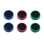 Non-Slip Silicone Thumb Grips Black Replacement for Joy-Con, Blue Red Green Circle Joystick Caps Cover 6 Pack Set for Nintendo Switch NS Left & Right JoyCon Controller, Accessories